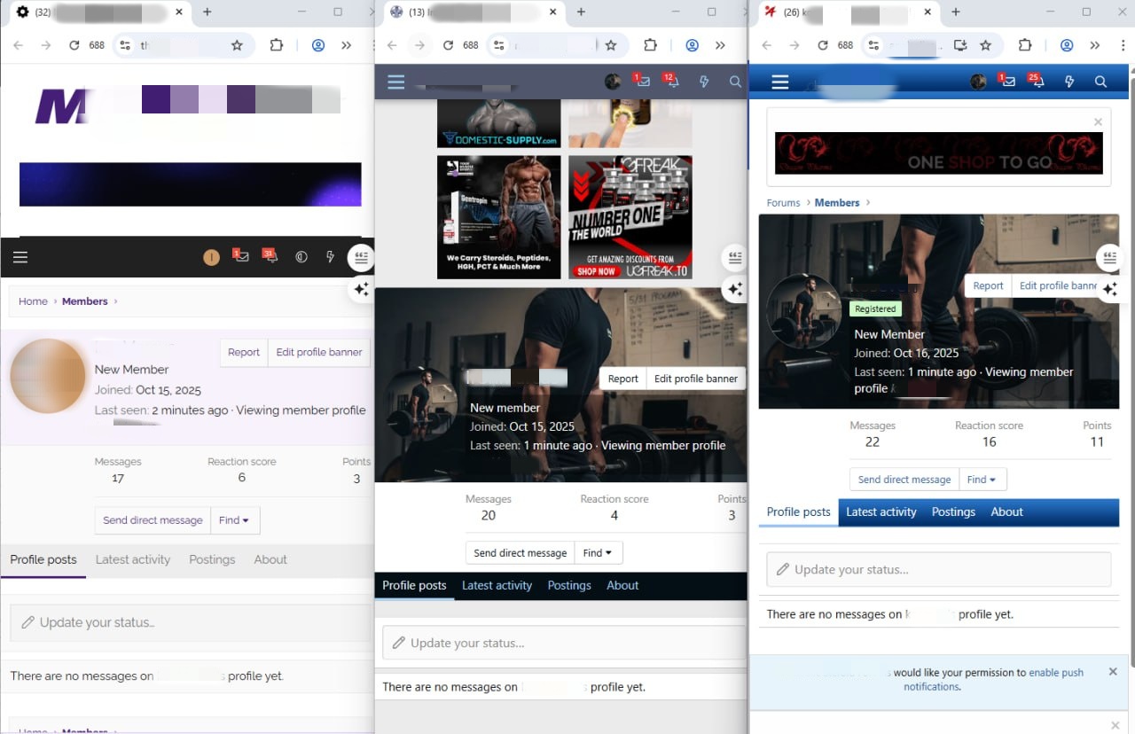 Gym Forums Accounts Management