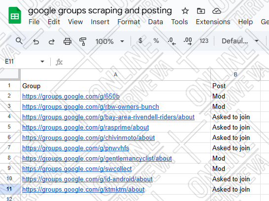 google groups scraping